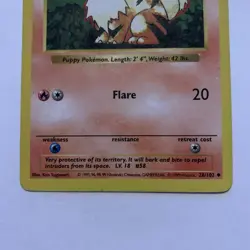 Pokemon Cards: Base Set Shadowless Uncommon: Growlithe 28/102 LP - Image 3