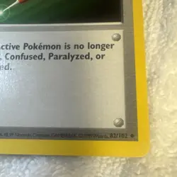 Pokemon Base Set 1st Edition Trainer Full Heal MP 82/102 TCG Card Shadowless - Image 2