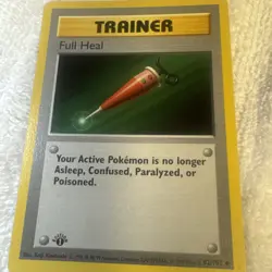 Pokemon Base Set 1st Edition Trainer Full Heal MP 82/102 TCG Card Shadowless - Image 5
