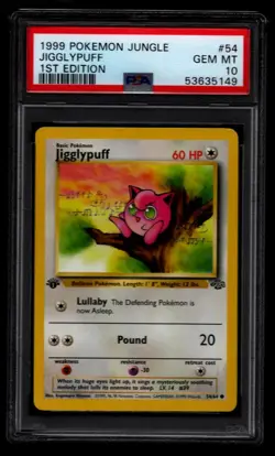 JIGGLYPUFF PSA 10 GEM MINT 1ST EDITION 1999 POKEMON JUNGLE #54 - Image 1