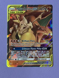 TCG Pokemon English Charizard & Braixen GX 22/236 Sm-Cosmic Eclipse Holo - Image 1