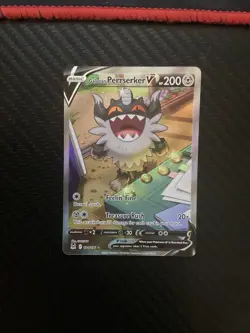 Galarian Perrserker V Alternate Full Art Holo Card 184/196 Lost Origin NM - Image 1
