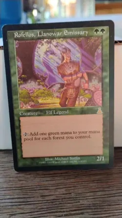 ROFELLOS, Llanowar Emissary MTG Magic Gathering 1999 Elf Legend Trading Card 118 - Image 1