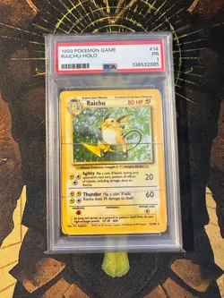Pokemon Raichu 14/102 Base Set Holo Vintage PSA 1 - Image 1
