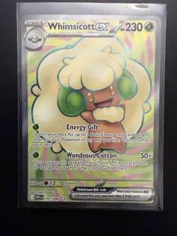 Pokemon 2025 White Flare Whimsicott EX #157/086 Ultra Rare NM - Image 1