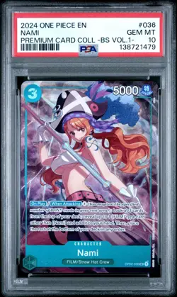 2024 ONE PIECE OP02-036 PREMIUM CARD COLLECTION BEST SELECTION VOL 1 NAMI PSA 10 - Image 1