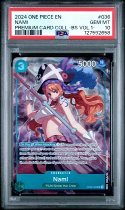 2024 ONE PIECE OP02-036 PREMIUM CARD COLLECTION BEST SELECTION VOL 1 NAMI PSA 10 - Image 1