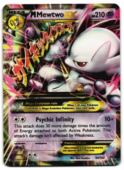 M Mewtwo EX 64/162 - BREAKthrough Rare EX Pokemon TCG Holo - LP Card - Image 1