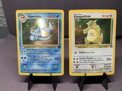 Pokemon TCG Vaporeon 12/64 & Kangaskhan 5/64 Jungle Unlimited Holo Rare MP VTG - Image 1