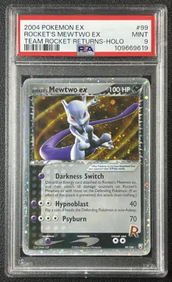 ROCKET'S MEWTWO EX PSA 9 2004 POKEMON TEAM ROCKET RETURNS #99/109 RARE HOLO 619 - Image 1