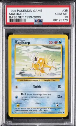 1999 POKEMON BASE SET 1999-2000 "4TH PRINT" #35 MAGIKARP PSA 10 - Image 1