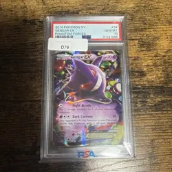 2014 POKEMON XY PHANTOM FORCES #34 GENGAR EX PSA 10 - Image 1