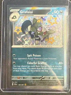 Pokemon TCG Grafaiai Scarlet & Violet Paldean Fates Holo Shiny Rare Card 190/091 - Image 1