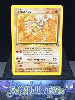 Pokemon Card Hitmonlee 22/62 Fossil Set Non Holo Rare WOTC 1st Edition NM - Image 1