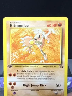 Pokemon Card Hitmonlee 22/62 Fossil Set Non Holo Rare WOTC 1st Edition NM - Image 2