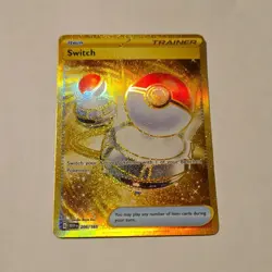 Pokemon Switch Trainer-Item 206/165 Scarlet & Violet 151 Gold Secret Rare Holo - Image 1