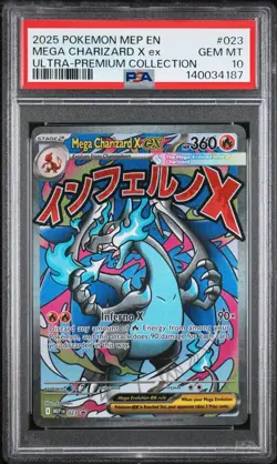 2025 Pokemon Phantasmal Flames Mega Charizard X ex BSP UPC Promo #023 PSA 10 - Image 1