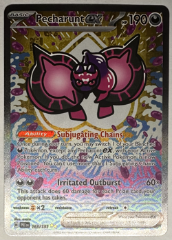 Pokemon Prismatic Evolutions Pecharunt ex 163/131 SIR Pack Fresh NM/M - Image 1