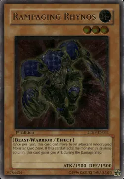 Rampaging Rhynos NA 1st Ed Ultimate Rare CDIP-EN031 Yu-Gi-Oh! - Image 1