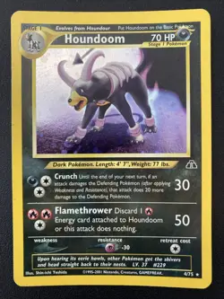 Pokemon Houndoom 4/75 Neo Discovery Holo Rare TCG LP Lightly Played - Image 1