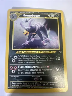 Pokemon Neo Discovery Houndoom TCG 4/75 Holo Rare Swirl - Image 1