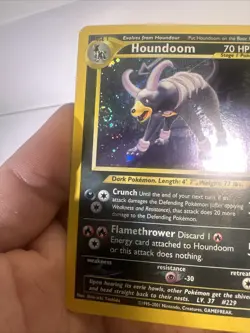Pokemon Neo Discovery Houndoom TCG 4/75 Holo Rare Swirl - Image 2