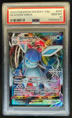 2021 Pokemon SWSH Evolving Skies Glaceon VMAX Promo #041/203 PSA 10 - Image 1