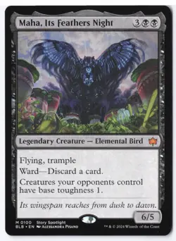 Maha, Its Feathers Night M Bloomburrow 100 NM - Image 1