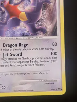 Garchomp 1/17 LP (back Dent) Pokemon TCG Pop Series 9 Non-holo Rare - Image 4