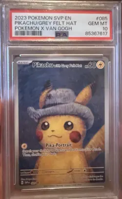2023 Pokemon Black Star SV Promo 085 Van Gogh Pikachu With Grey Felt Hat PSA 10 - Image 1