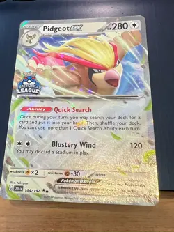 Pokemon English SV Obsidian Flames Pidgeot ex Great Ball League Winner 164/197 - Image 1