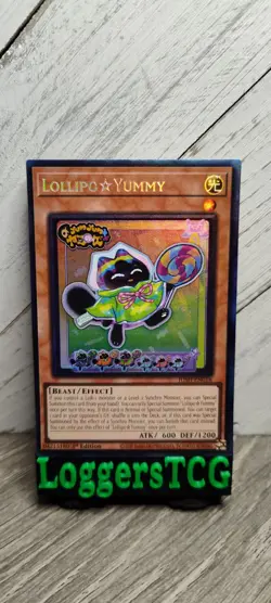 Yu-Gi-Oh! Lollipo Yummy COLLECTOR RARE / JUSH EN018 1st Edition NM OFF CENTER - Image 1
