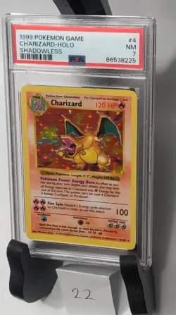 1999 Charizard Shadowless Holo Base Set Pokemon #4 Near Mint PSA 7 - Image 3
