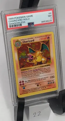 1999 Charizard Shadowless Holo Base Set Pokemon #4 Near Mint PSA 7 - Image 4