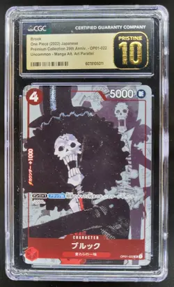 2022 ONE PIECE CCG JAPANESE BROOK MANGA ALT ART OP01-022 CGC 10 PRISTINE PT - Image 1