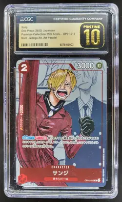 2022 ONE PIECE CCG JAPANESE SANJI MANGA ALT ART OP01-013 CGC 10 PRISTINE PT - Image 1
