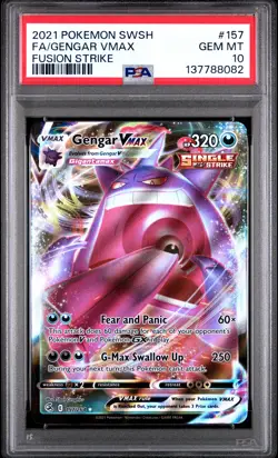 2021 POKEMON SWORD & SHIELD FUSION STRIKE #157 FULL ART/GENGAR VMAX PSA 10 - Image 1