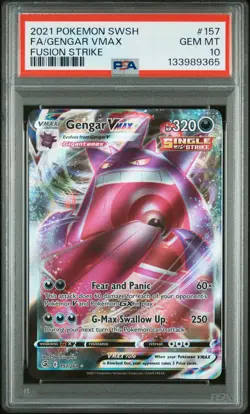 2021 POKEMON SWORD & SHIELD FUSION STRIKE #157 FULL ART/GENGAR VMAX PSA 10 - Image 1