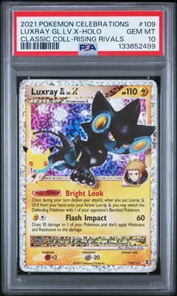 2021 POKEMON CELEBRATIONS CLASSIC COLL #109 LUXRAY GL LV.X-HOLO PSA 10 - Image 1
