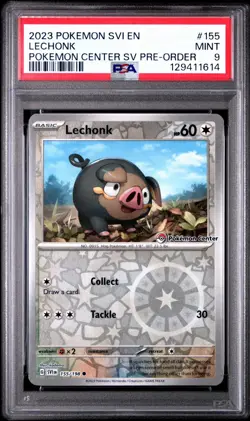 Pokemon TCG PSA 9 Lechonk Pokemon Center Pre Order Promo - Image 1