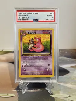 Pokemon Card 1st Edition Slowbro - Fossil Set No. 43/62 - PSA 8 NM-MT - Image 1