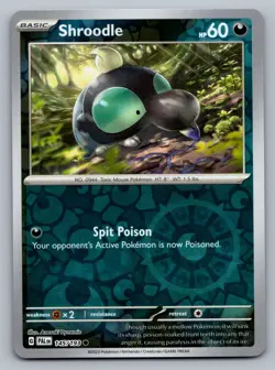 Pokemon TCG SV02: Paldea Evolved Shroodle 145/193 Reverse Holo - Image 1
