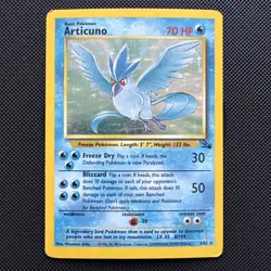 Articuno 2/62 Pokemon Fossil Unlimited Holo Rare - Heavy Play - Image 1