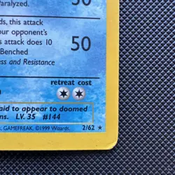 Articuno 2/62 Pokemon Fossil Unlimited Holo Rare - Heavy Play - Image 4
