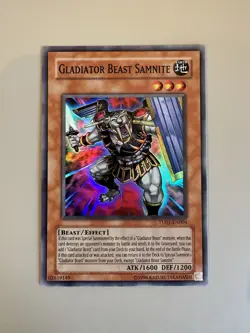Yu-Gi-Oh! Gladiator Beast Samnite TU01-EN004 Near Mint Super Rare Turbo Pack 1 - Image 1