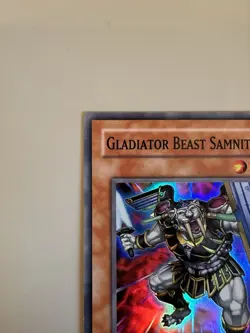 Yu-Gi-Oh! Gladiator Beast Samnite TU01-EN004 Near Mint Super Rare Turbo Pack 1 - Image 2