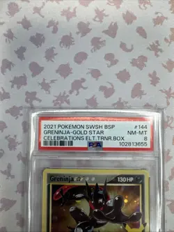2021 POKEMON BLACK STAR PROMO #SWSH144 GRENINJA GOLD STAR CELEBRATIONS ETB PSA 8 - Image 2