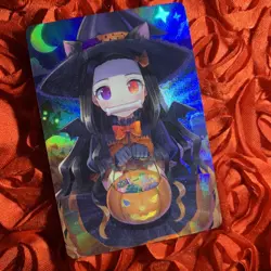 NEZUKO KAMADO Demon Slayer Halloween Goddess Story Anime Waifu Holo Girl Card - Image 1