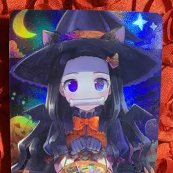 NEZUKO KAMADO Demon Slayer Halloween Goddess Story Anime Waifu Holo Girl Card - Image 2