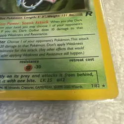 Vintage 1999 Dark Golbat Pokemon Card 7/82 Team Rocket Holo 50 HP - Image 2